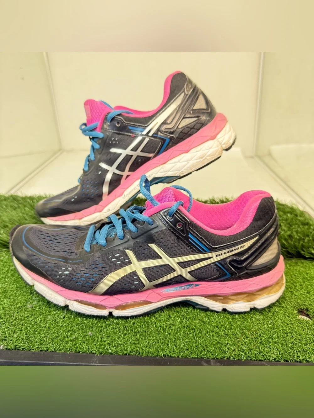 ASICS GEL KAYANO 22 Women US 8 Indigo Pink T597N Running Athletic Shoes